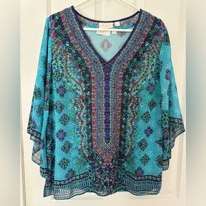 Woman’s Belle Kim Gravel beautiful shirt with matching tank size large. EUC